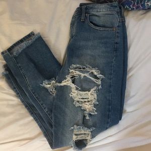 Mossimo high rise mom jeans with rips
